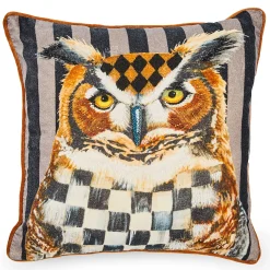 MacKenzie-Childs Pillows, Throws, & Cushions<Autumnology Check Owl Throw Pillow