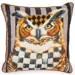 MacKenzie-Childs Pillows, Throws, & Cushions<Autumnology Check Owl Throw Pillow