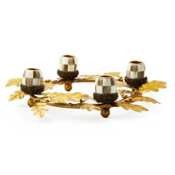 MacKenzie-Childs The Fall Shop|Candles & Fragrances<Autumnology Gold Leaf Ring Candle Holder