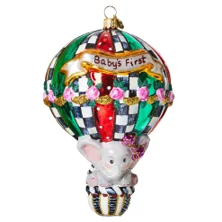MacKenzie-Childs Holiday<Baby's First Balloon Glass Ornament