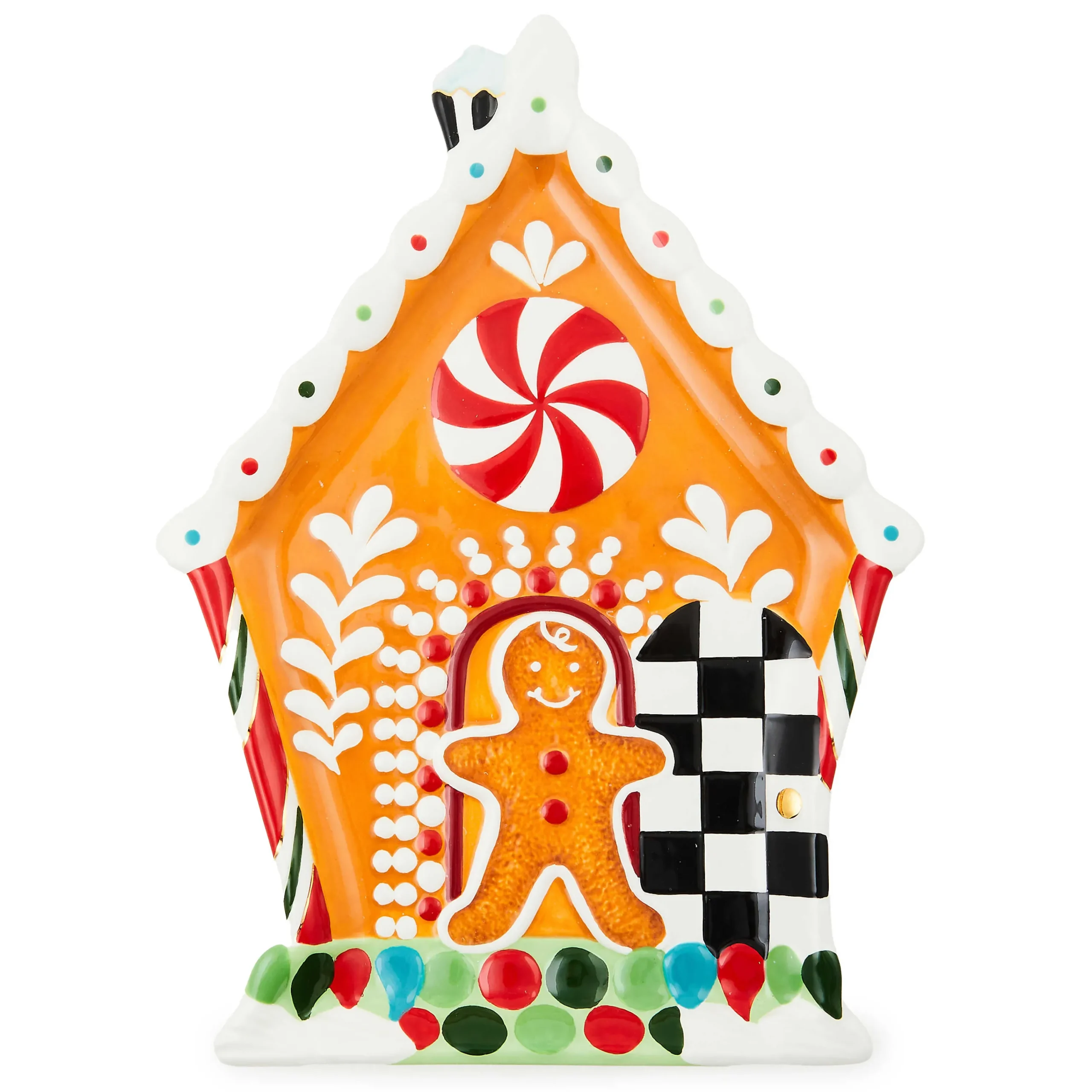 MacKenzie-Childs Serveware<Bake Shop Gingerbread House Cookie Plate