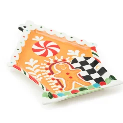MacKenzie-Childs Serveware<Bake Shop Gingerbread House Cookie Plate