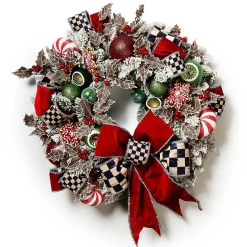 MacKenzie-Childs Greenery & Florals|Outdoor<Bake Shop Illuminated 28 Wreath