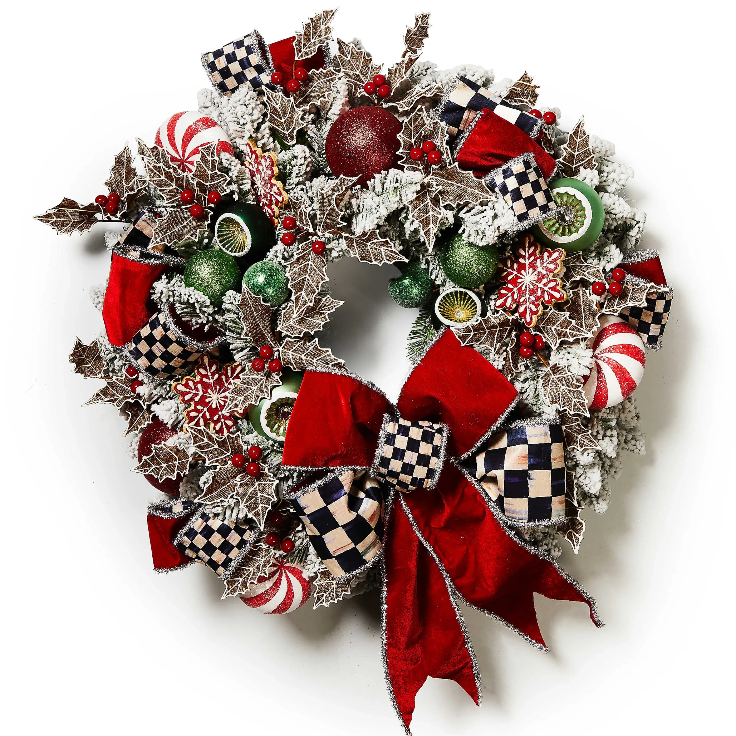MacKenzie-Childs Greenery & Florals|Outdoor<Bake Shop Illuminated 28 Wreath