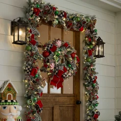 MacKenzie-Childs Greenery & Florals|Outdoor<Bake Shop Illuminated 28 Wreath