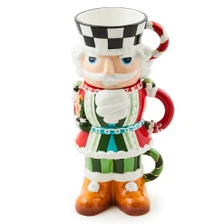 MacKenzie-Childs Holiday|Drinkware<Bake Shop Nutcracker Stacking Mugs, Set of 3