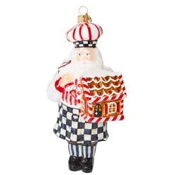 MacKenzie-Childs Holiday<Bake Shop Pastry Santa Glass Ornament