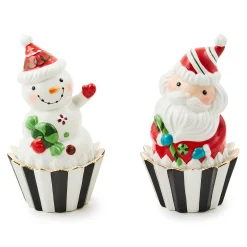 MacKenzie-Childs Kitchen Storage & Organization|Serveware<Bake Shop Santa  Snowman Cupcake Boxes, Set of 2