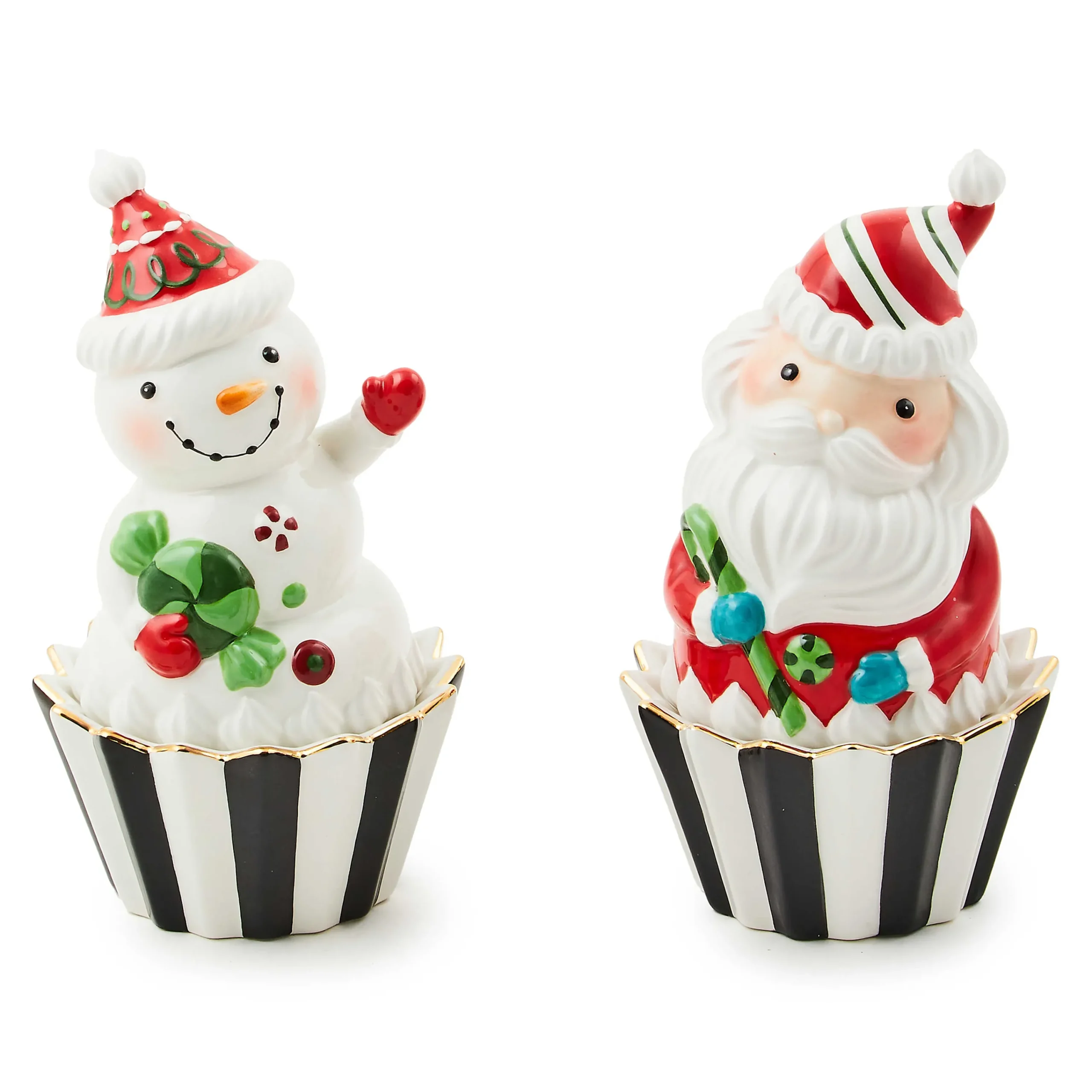 MacKenzie-Childs Kitchen Storage & Organization|Serveware<Bake Shop Santa  Snowman Cupcake Boxes, Set of 2