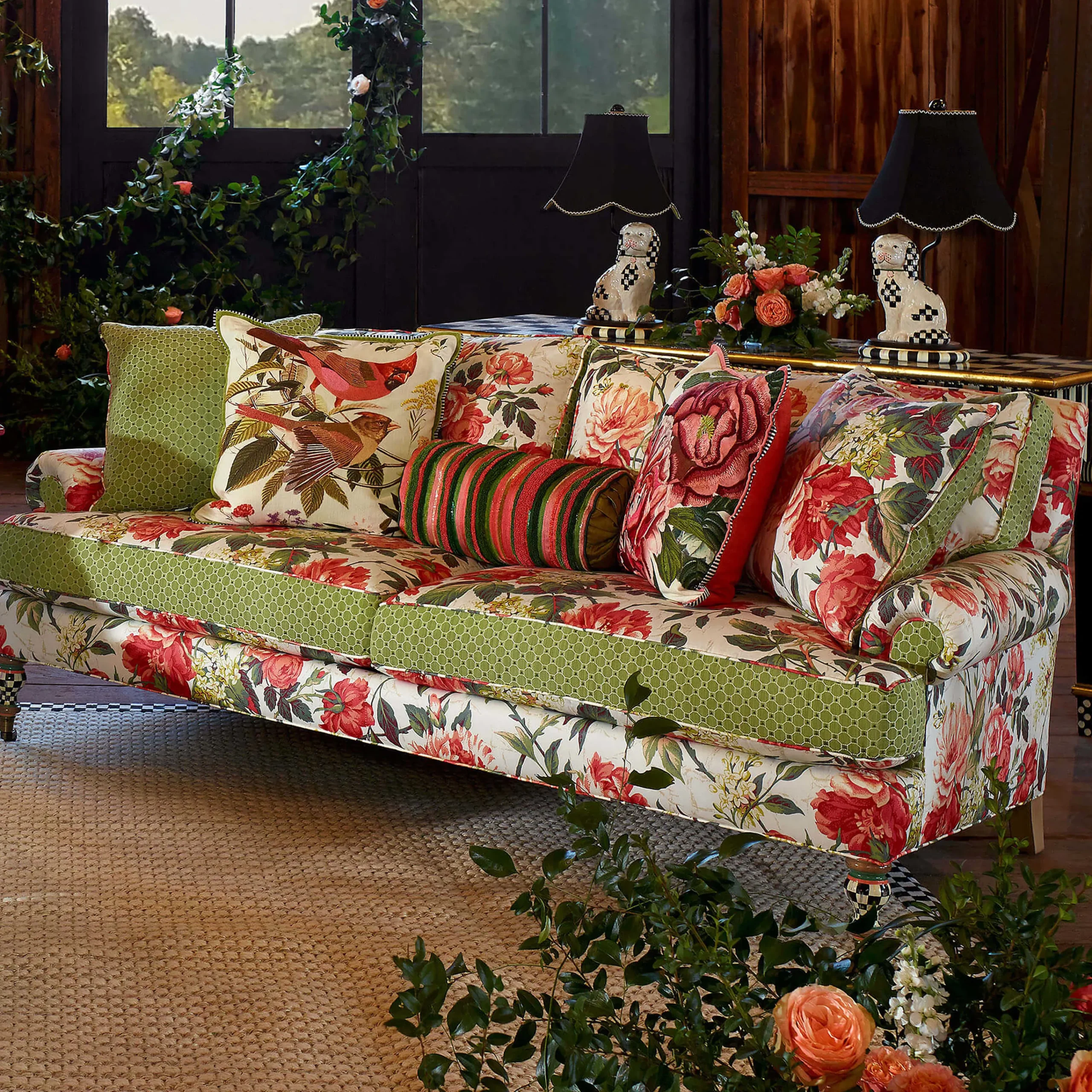 MacKenzie-Childs Spring|Pillows, Throws, & Cushions<Bird Watchers Pillow