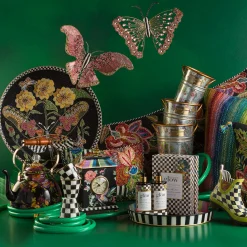 MacKenzie-Childs The Coffee Shop|Tea Kettles<Black Flower Market 2 Quart Tea Kettle