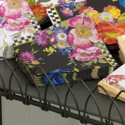MacKenzie-Childs Bar Entertaining<Black Flower Market Cocktail Paper Napkins