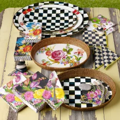 MacKenzie-Childs Bar Entertaining<Black Flower Market Cocktail Paper Napkins