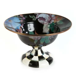MacKenzie-Childs Serveware<Black Flower Market Large Compote