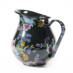 MacKenzie-Childs Bar Entertaining|Serveware<Black Flower Market Pitcher