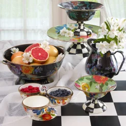 MacKenzie-Childs Bar Entertaining|Serveware<Black Flower Market Pitcher