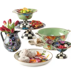 MacKenzie-Childs Bar Entertaining|Serveware<Black Flower Market Pitcher