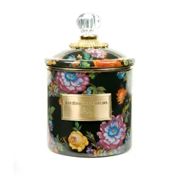 MacKenzie-Childs Room Accents|Kitchen Storage & Organization<Black Flower Market Small Canister
