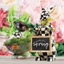 MacKenzie-Childs Serveware<Black Flower Market Small Compote