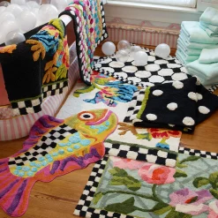 MacKenzie-Childs Bath & Bath Accessories<Black Flower Market Standard Bath Rug