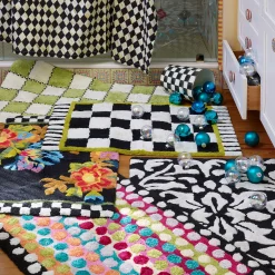 MacKenzie-Childs Bath & Bath Accessories<Black Flower Market Standard Bath Rug