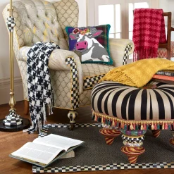 MacKenzie-Childs Pillows, Throws, & Cushions<Black  Ivory Houndstooth Throw