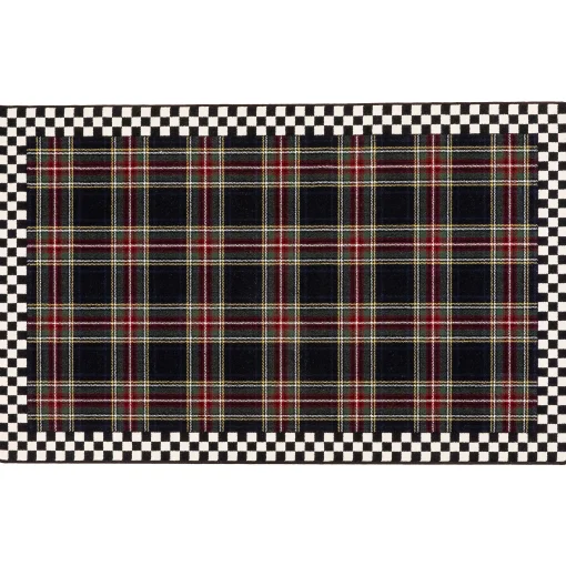 MacKenzie-Childs Holiday|Rugs<Black Stewart Tartan Rug - 5'1 x 8'2