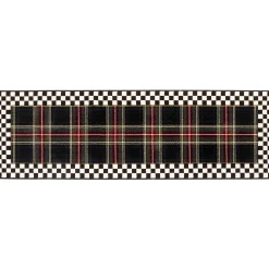 MacKenzie-Childs Holiday|Rugs<Black Stewart Tartan Rug - 2'6 x 8' Runner