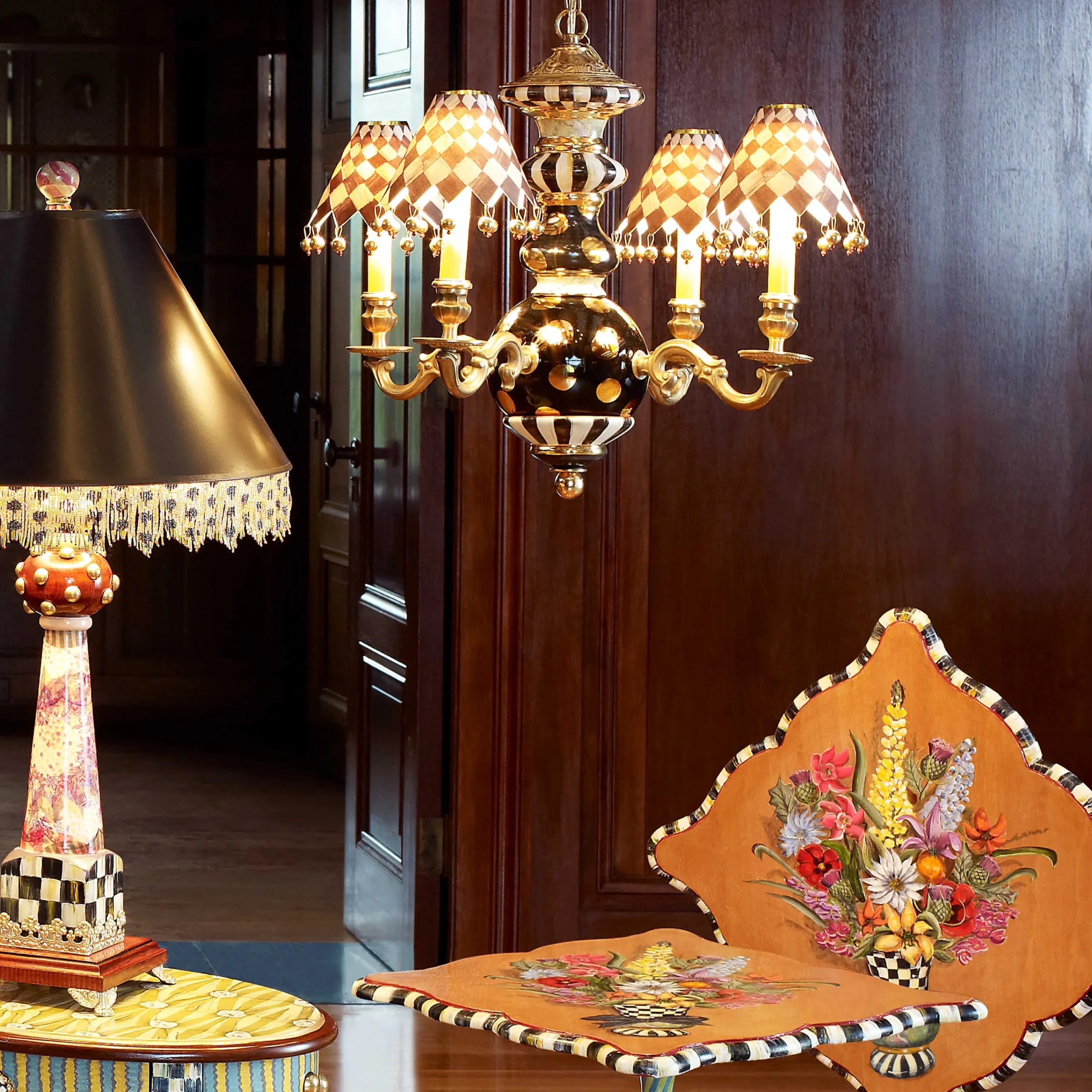 MacKenzie-Childs Lighting<Black Tie Chandelier