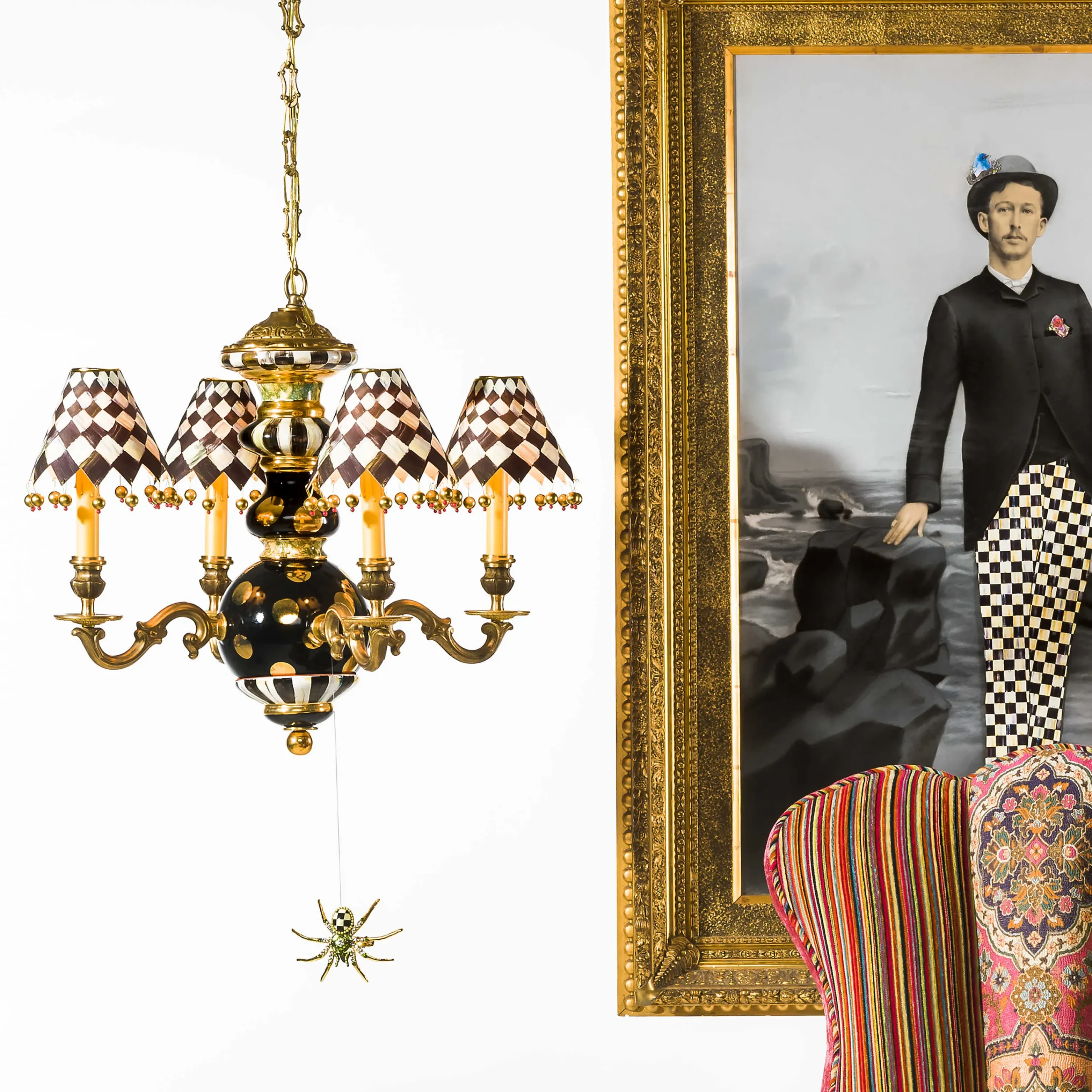 MacKenzie-Childs Lighting<Black Tie Chandelier