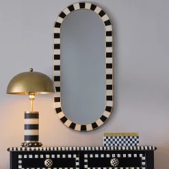 MacKenzie-Childs Room Accents<Black Tie Oval Wall Mirror