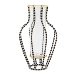MacKenzie-Childs Room Accents<Black  White Mei Ping Large Vase