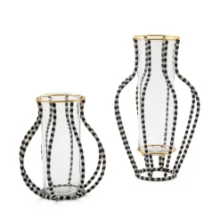 MacKenzie-Childs Room Accents<Black  White Mei Ping Large Vase
