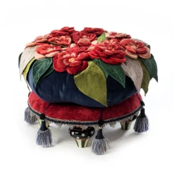 MacKenzie-Childs Living Room<Bluetopia Kitano Footstool