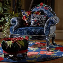 MacKenzie-Childs Living Room<Bluetopia Kitano Footstool
