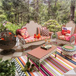 MacKenzie-Childs Outdoor<Breezy Poppy Outdoor Wing Chair