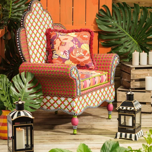 MacKenzie-Childs Outdoor<Breezy Poppy Outdoor Wing Chair