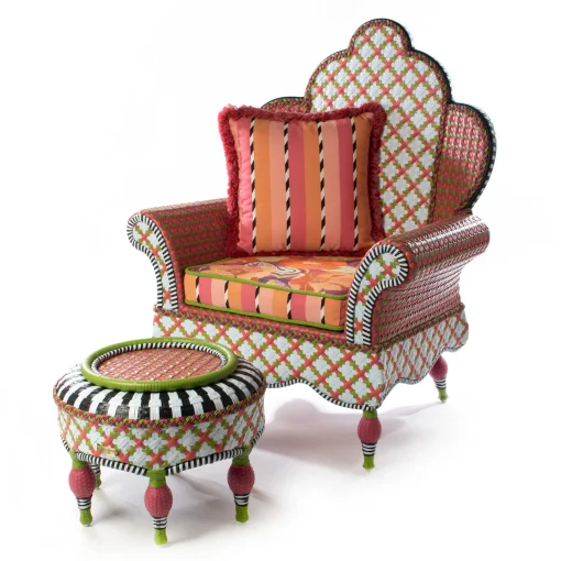 MacKenzie-Childs Outdoor<Breezy Poppy Outdoor Wing Chair