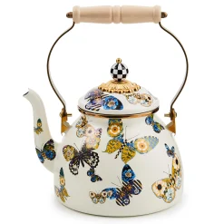 MacKenzie-Childs Fall Entertaining|Tea Kettles<Butterfly 2 Quart Tea Kettle