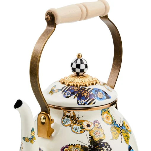 MacKenzie-Childs Fall Entertaining|Tea Kettles<Butterfly 2 Quart Tea Kettle