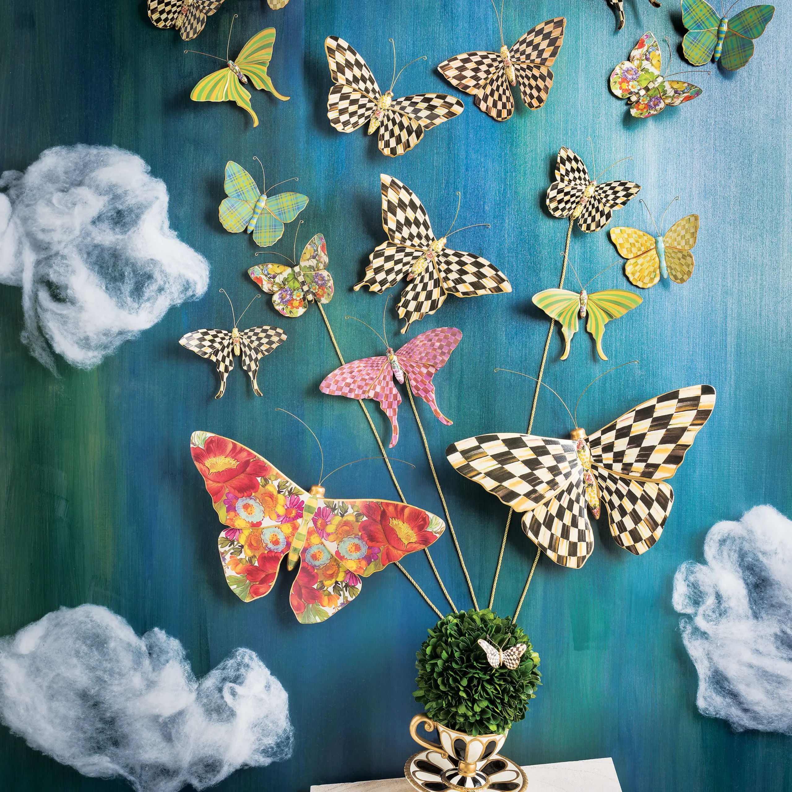 MacKenzie-Childs Room Accents<Butterfly Duo Wall Decor - Pasture
