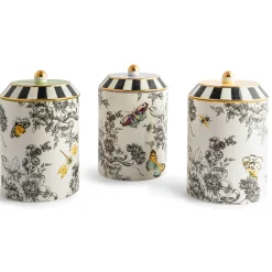 MacKenzie-Childs Kitchen Storage & Organization<Butterfly Toile Canisters, Set of 3