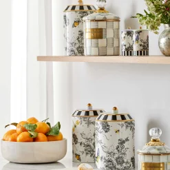MacKenzie-Childs Kitchen Storage & Organization<Butterfly Toile Canisters, Set of 3