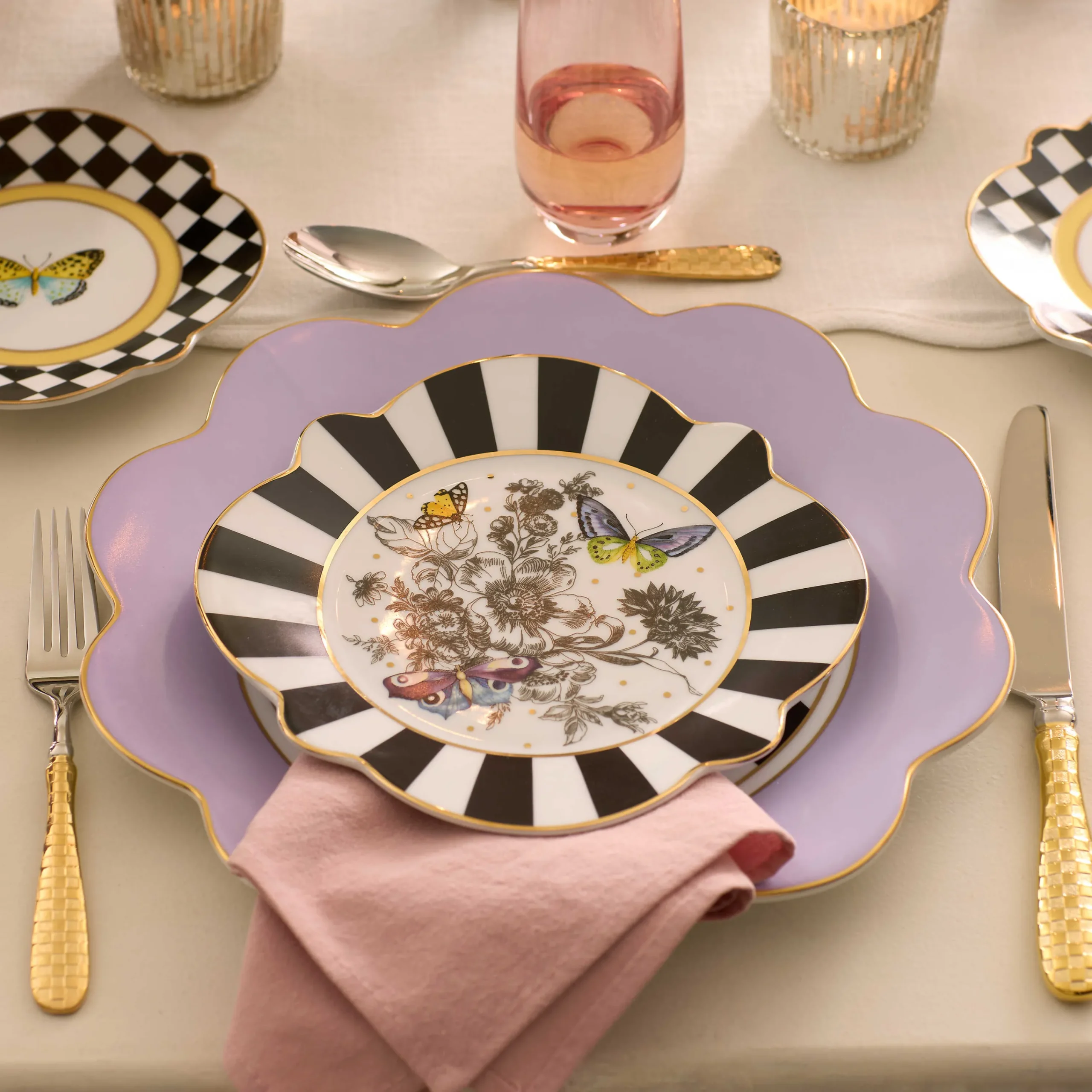 MacKenzie-Childs Spring|Dinnerware & Flatware<Butterfly Toile Salad Plate
