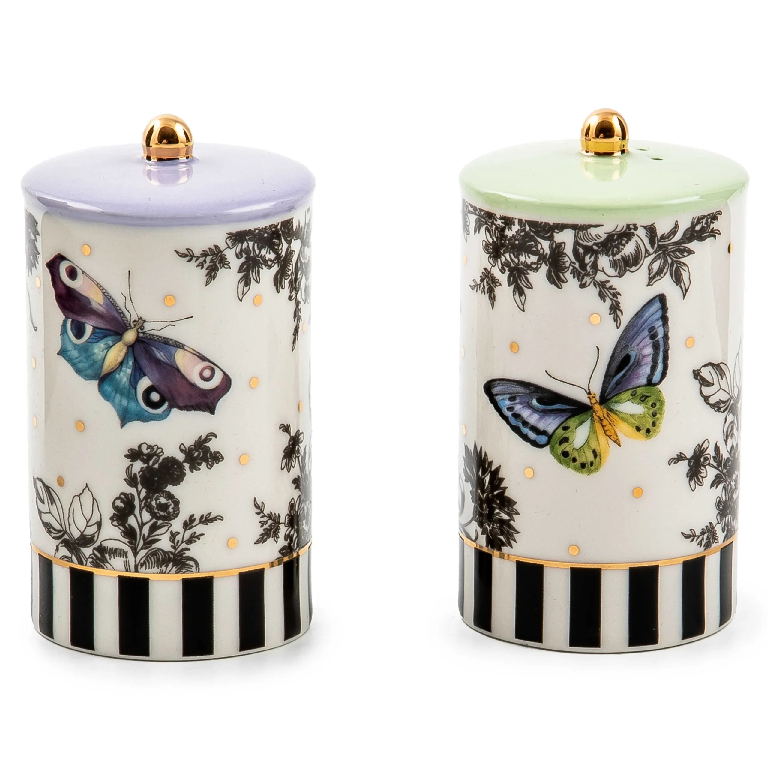 MacKenzie-Childs Spring|Serveware<Butterfly Toile Salt  Pepper Set