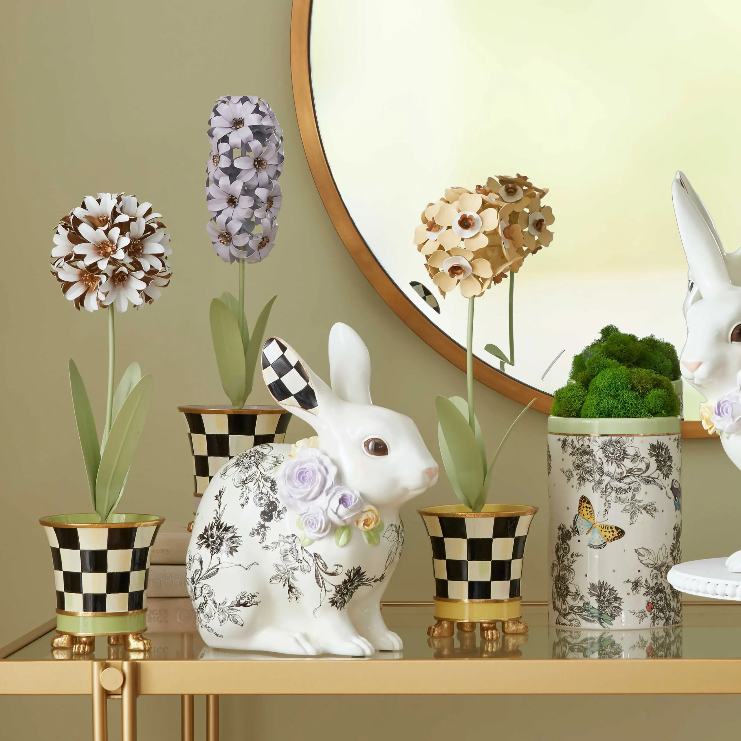 MacKenzie-Childs Easter|Spring<Butterfly Toile Short Rabbit