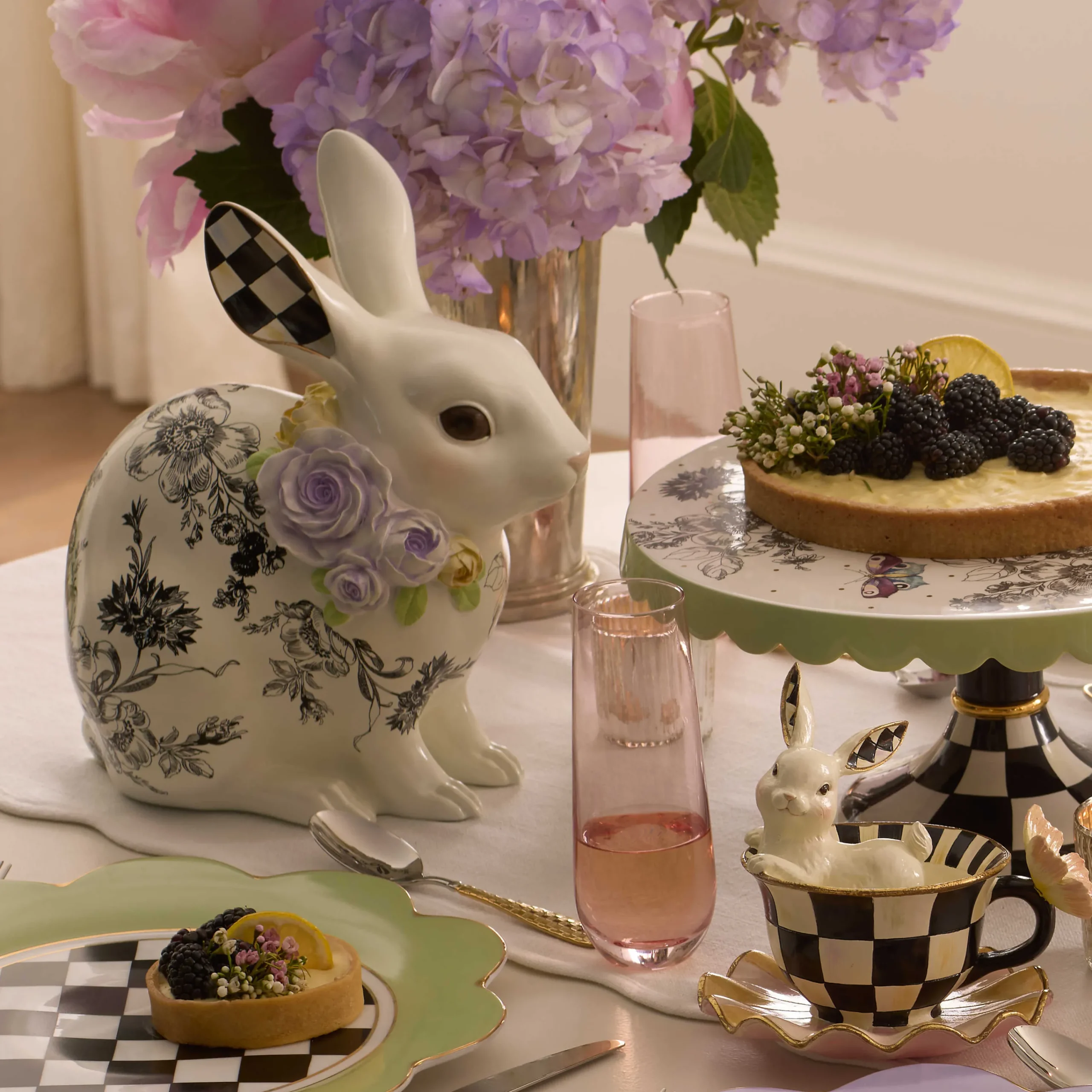 MacKenzie-Childs Easter|Spring<Butterfly Toile Short Rabbit