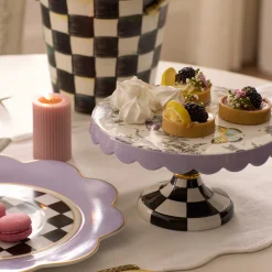 MacKenzie-Childs Spring|Serveware<Butterfly Toile Small Pedestal Platter