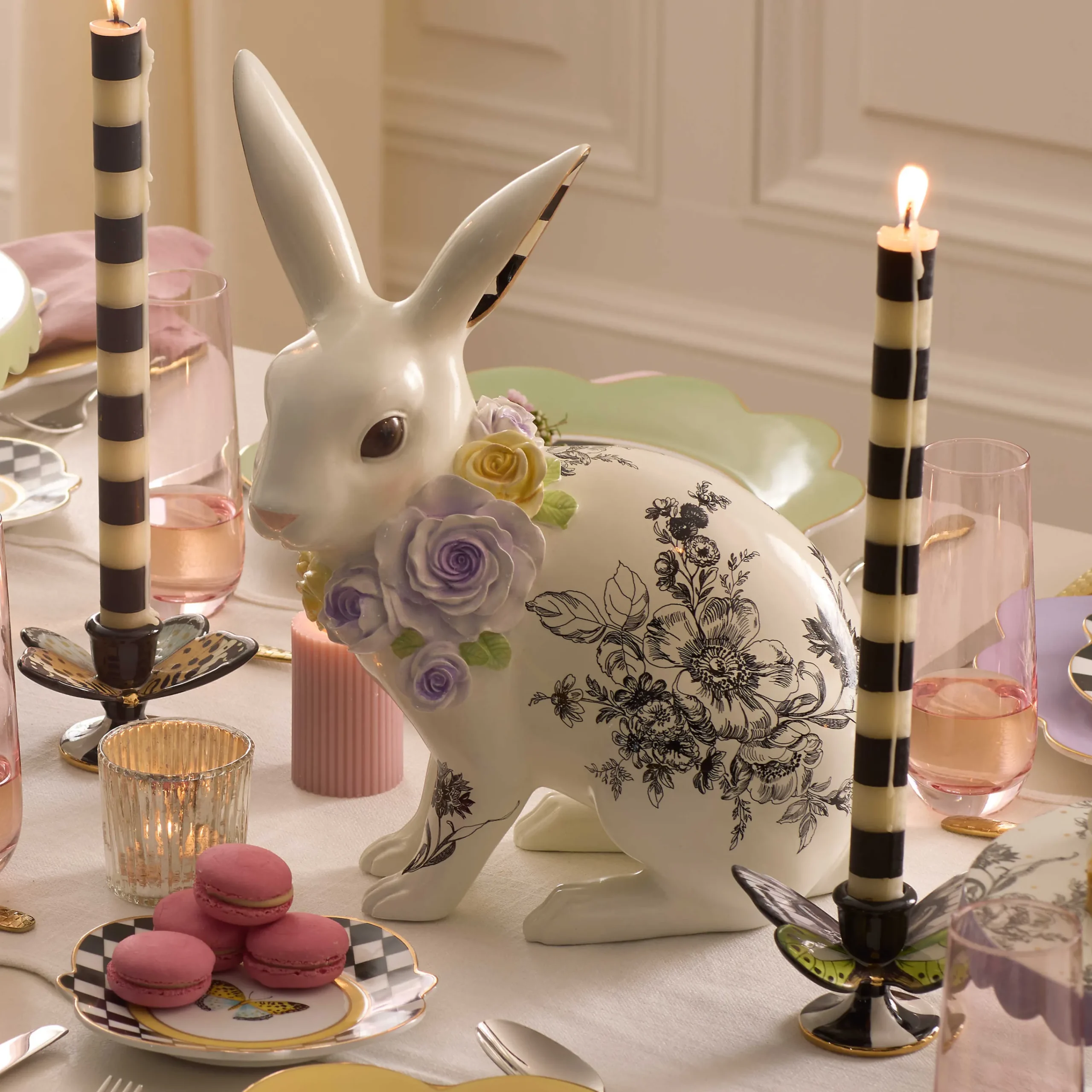 MacKenzie-Childs Easter|Spring<Butterfly Toile Tall Rabbit
