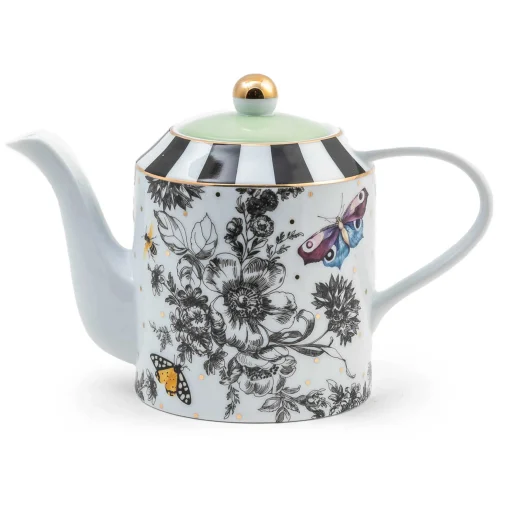 MacKenzie-Childs Spring|Serveware<Butterfly Toile Teapot